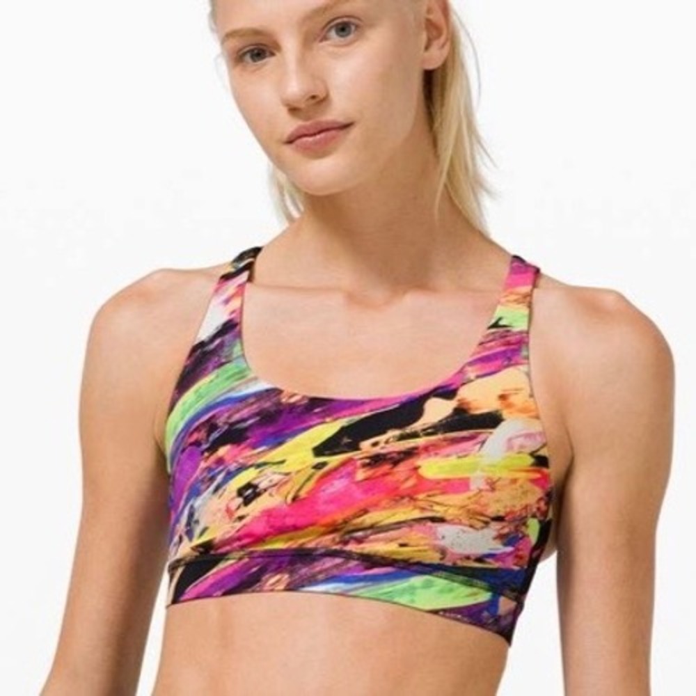 Lululemon Energy Bra Catalyst Multi Medium Support Multi Women Size 4